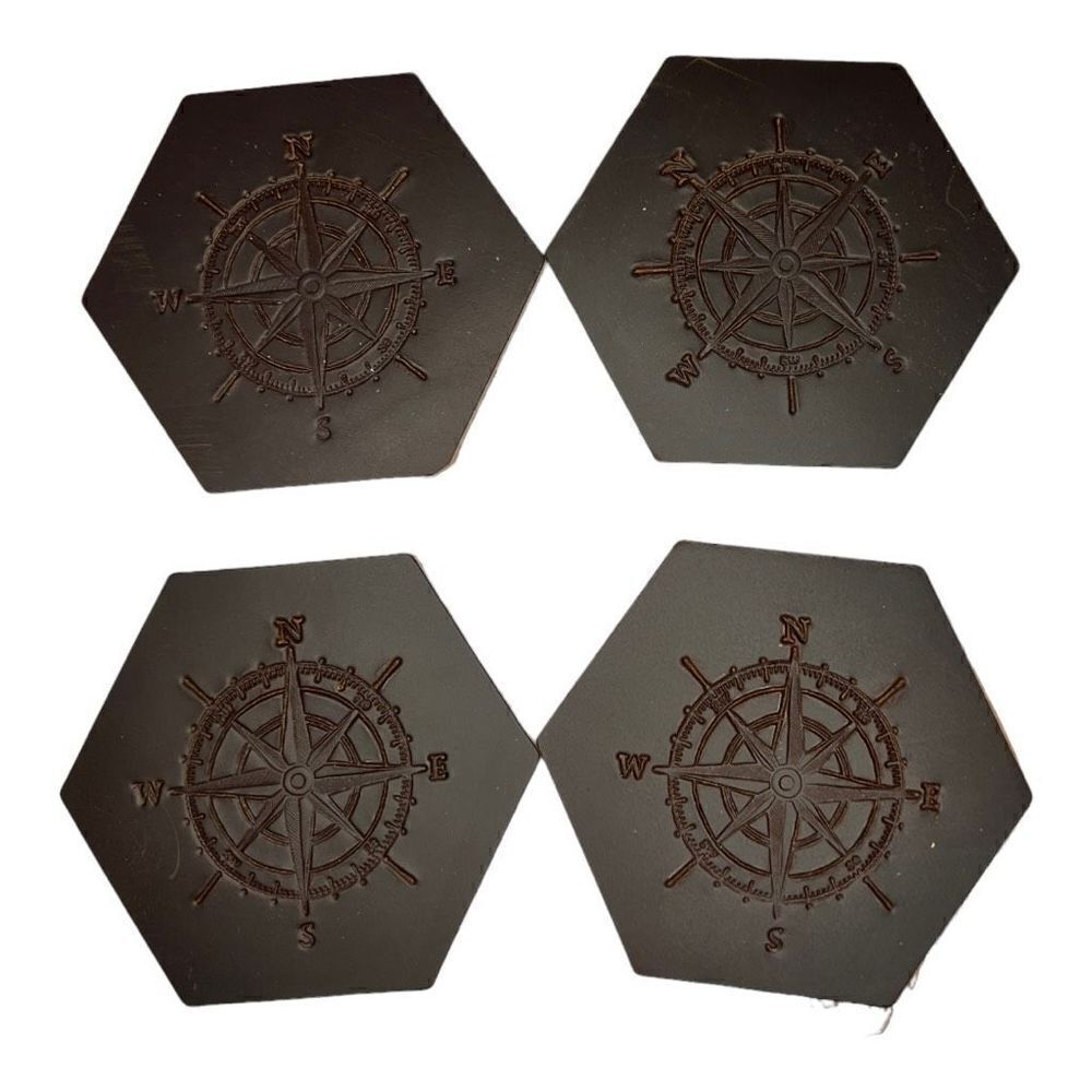 American Leather Co Coaster Set in dark Brown